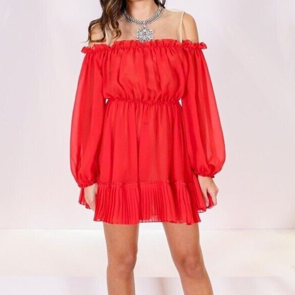 H&M x Giambattista vali cold shoulder rhinestone dress. - Picture 2 of 10